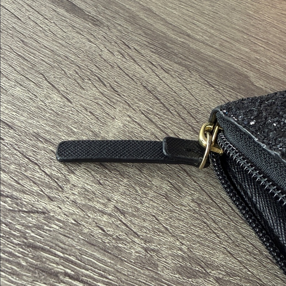 Kate Spade Black Glitter Zip Wallet - Picture 13 of 16